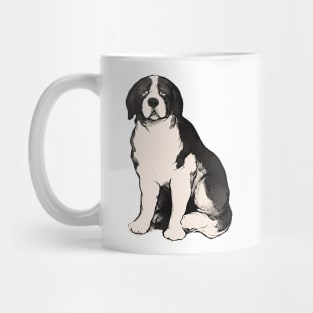 Vintage sad Saint Bernard dog Mug